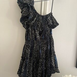 Black and White One-Shoulder Dress